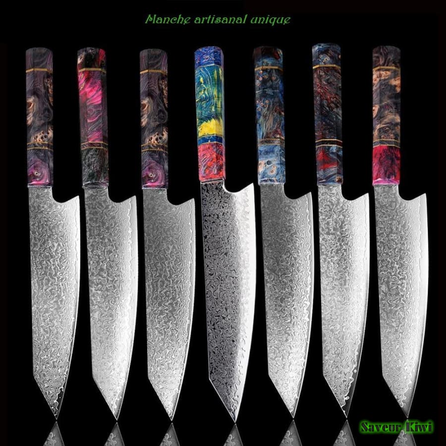 Couteau artisanal japonais Santoku - Édition Rainbow – Saveur Kiwi