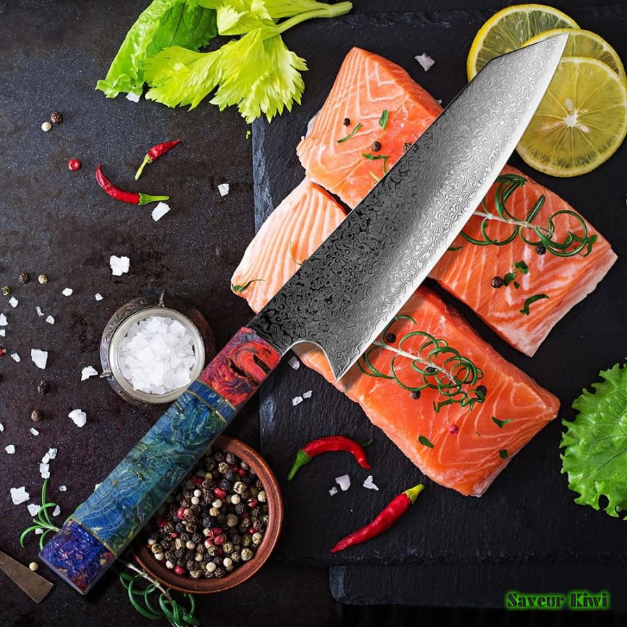Couteau artisanal japonais Santoku - Édition Rainbow – Saveur Kiwi