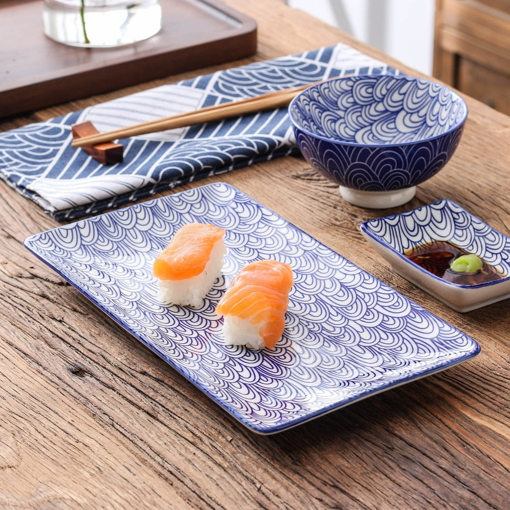 Virklyee Ensemble de vaisselle à sushi 12 PCS pour 4 personnes Assiettes à sushi Noir Service Virklyee Ensemble de vaisselle à sushi 12 PCS pour 4 personnes Assiettes à sushi Noir Service