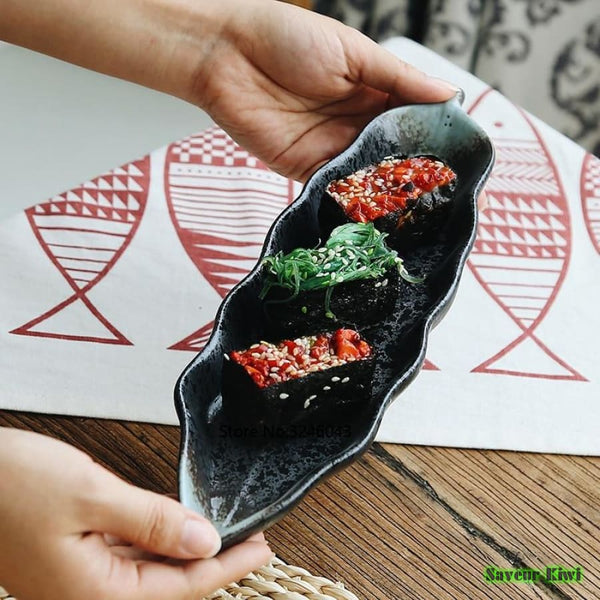plat à sushi design en porcelaine