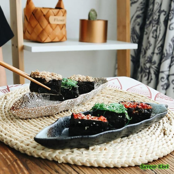 Plat à sushi en céramique design